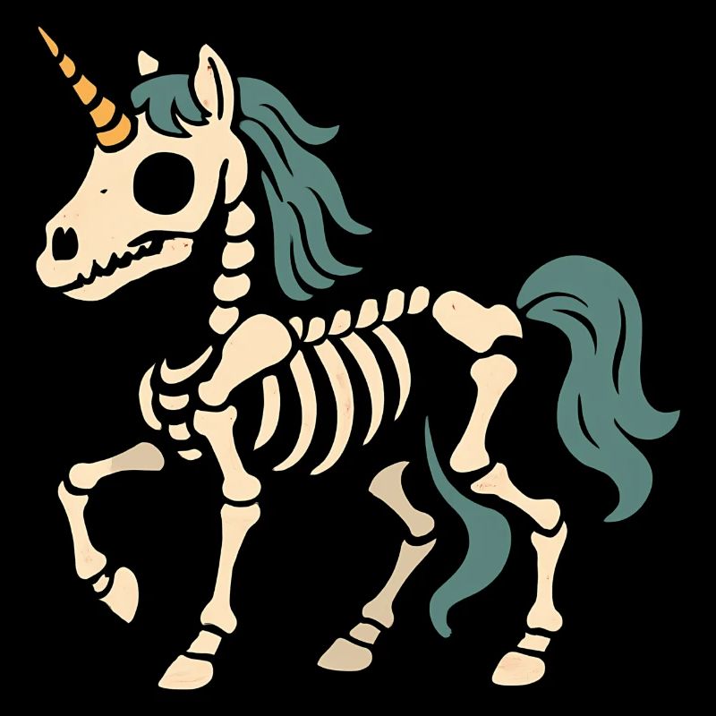 Squelette de licorne pastel