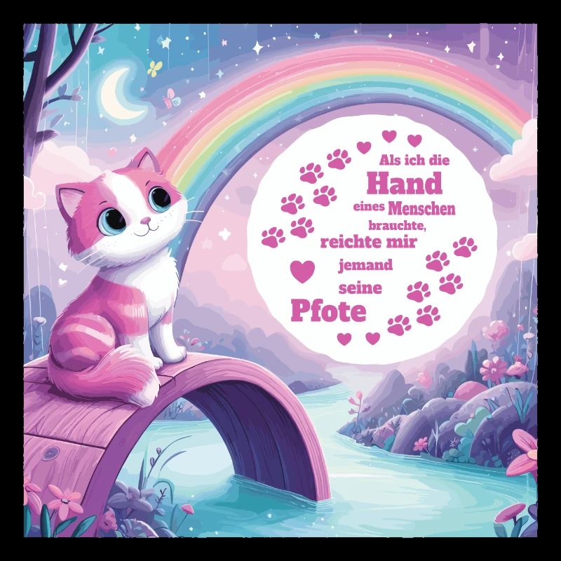 Chat avec arc-en-ciel
