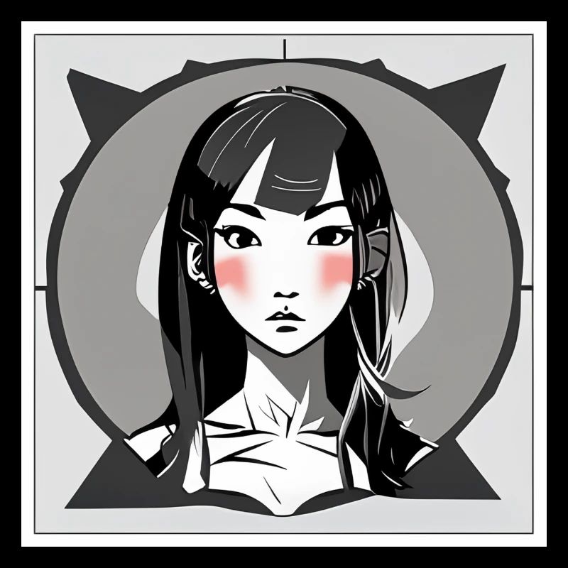 Errötendes Manga-Mädchen