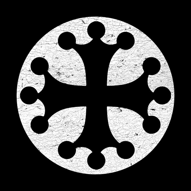Croix occitane dans cercle blanc