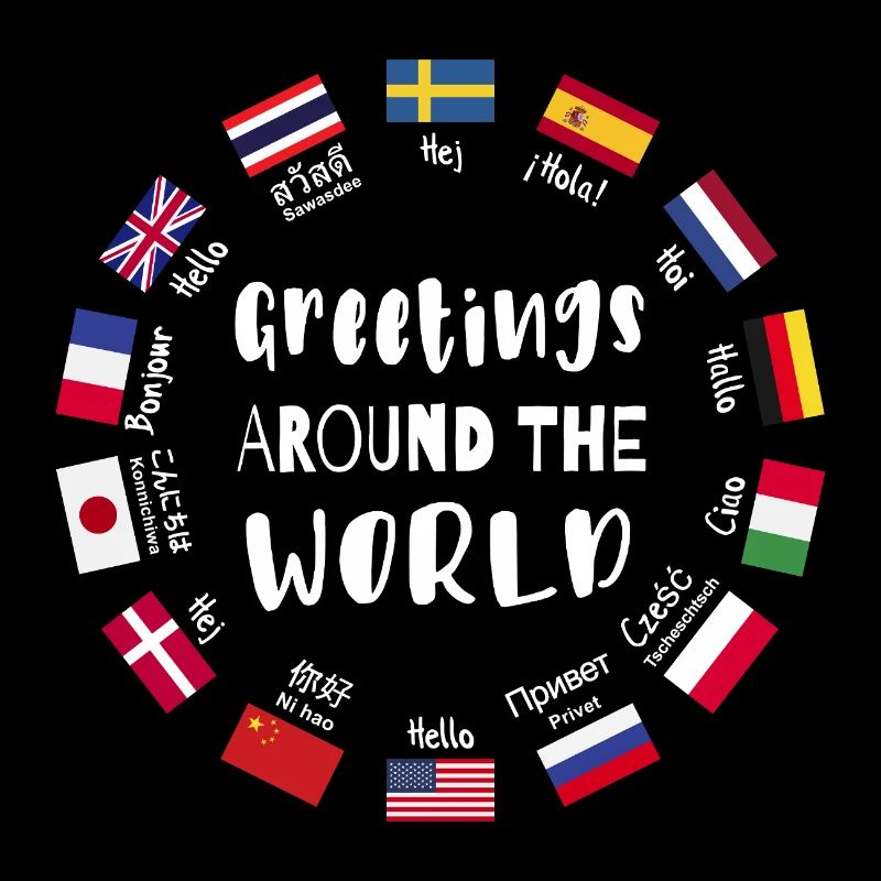 Greetings from all over the world, Hello in all languages