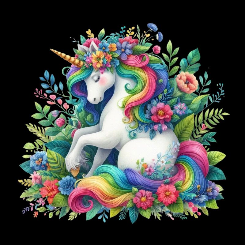 Fleur de licorne à crinière arc-en-ciel