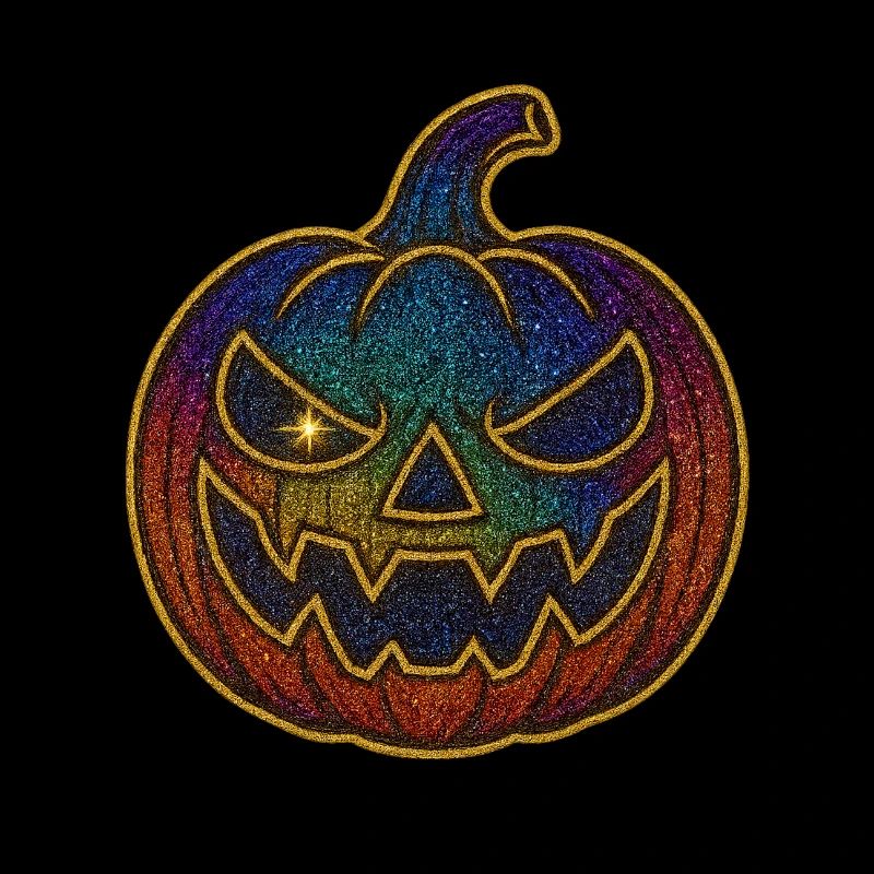 Glittering Rainbow Pumpkin for Halloween