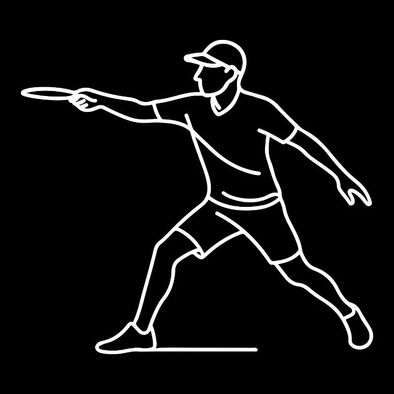 Disc Golf Player Sketch – Minimalist Motif