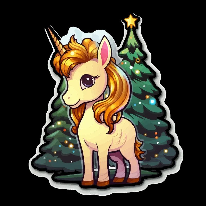 Weihnachts-Einhorn im Lichterwald