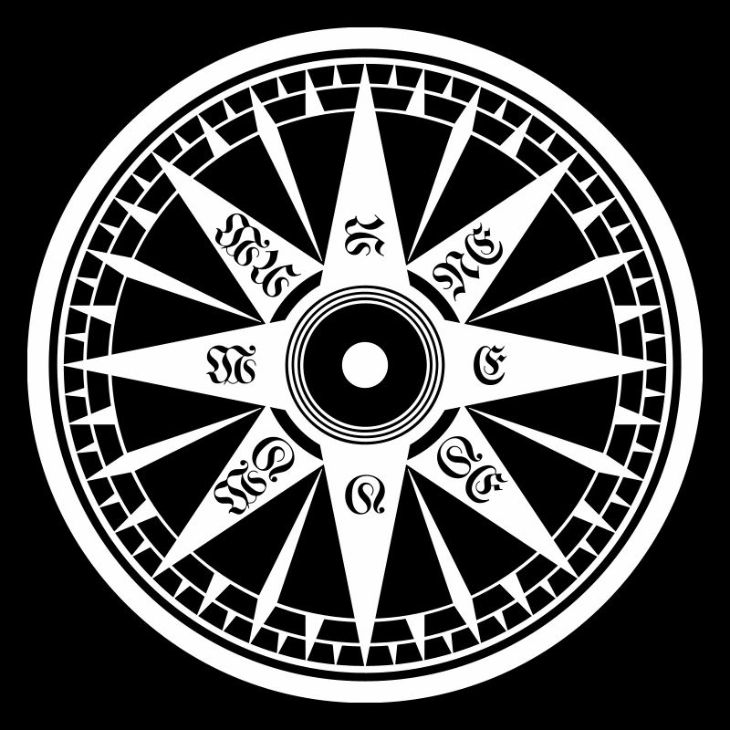 Kompass / Compass – Windrose, Schiffskompass