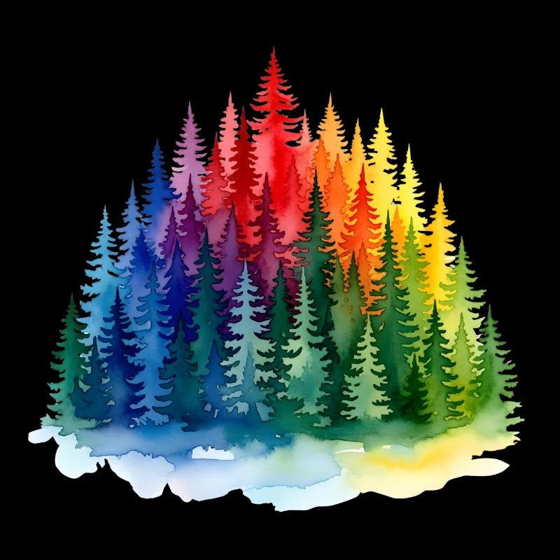 Forêt arc-en-ciel Silhouette Forêt arc-en-ciel