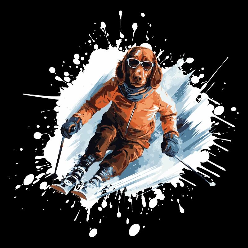 Teckel Chien Teckel Ski Ski