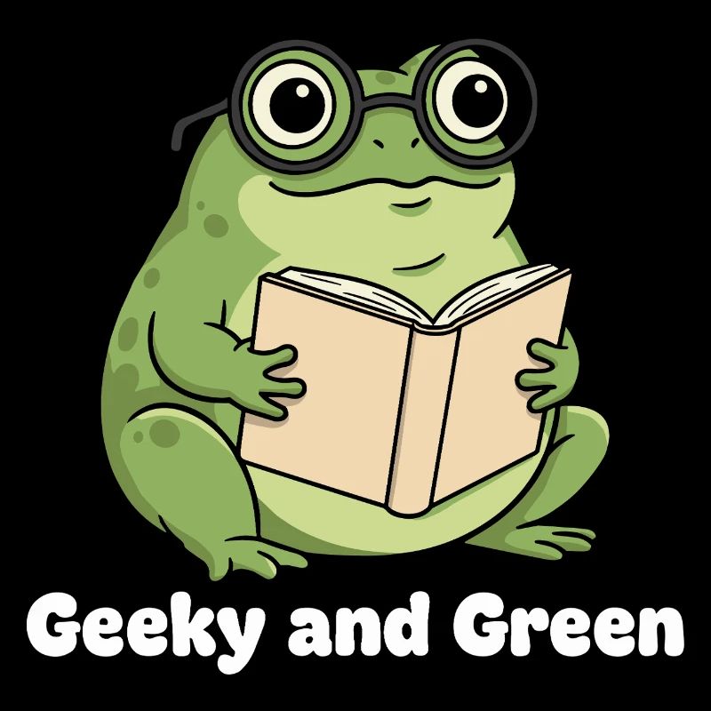 Lecture de grenouille verte geek