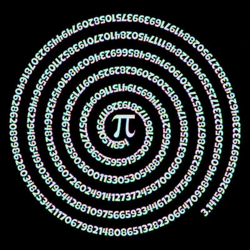 Pi Symbol Spiral Rainbow Pi Day Digits