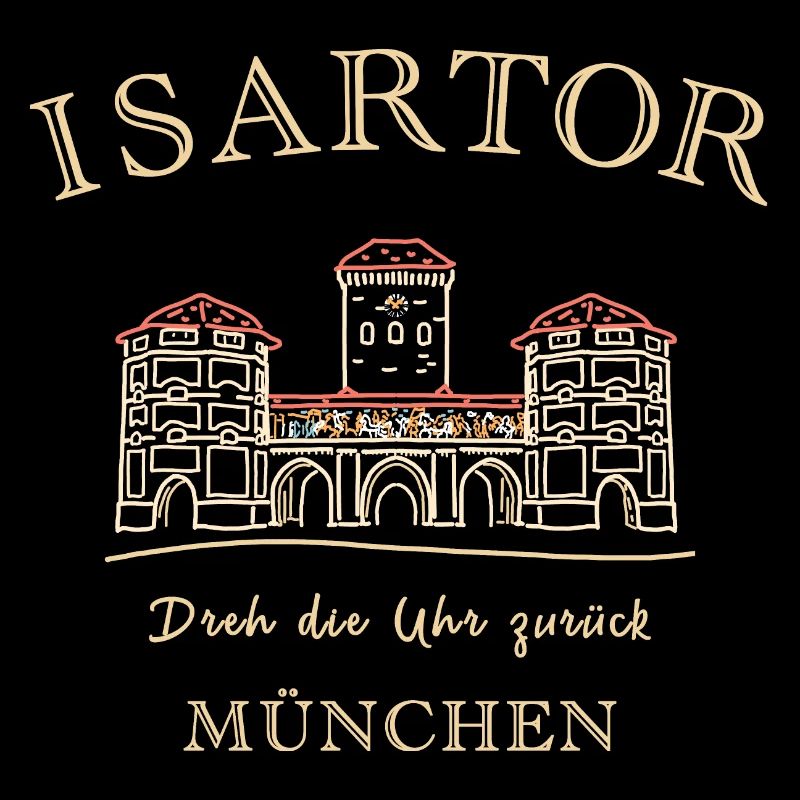 München, Isartor, Linksdrehende Turmuhr