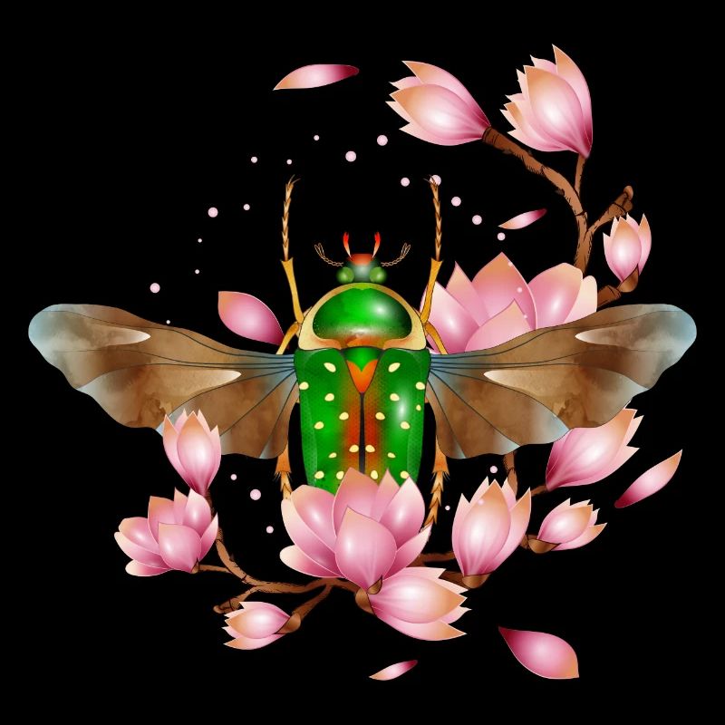 Stephanorrhina guttata espèce de coléoptère avec magnolia