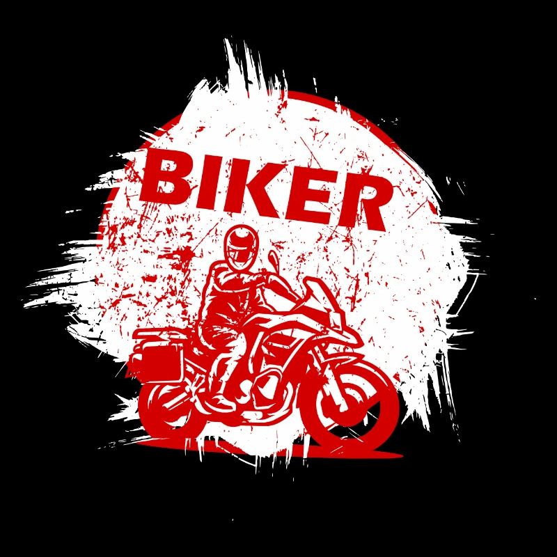 Moto Biker Rouge Effet Splash