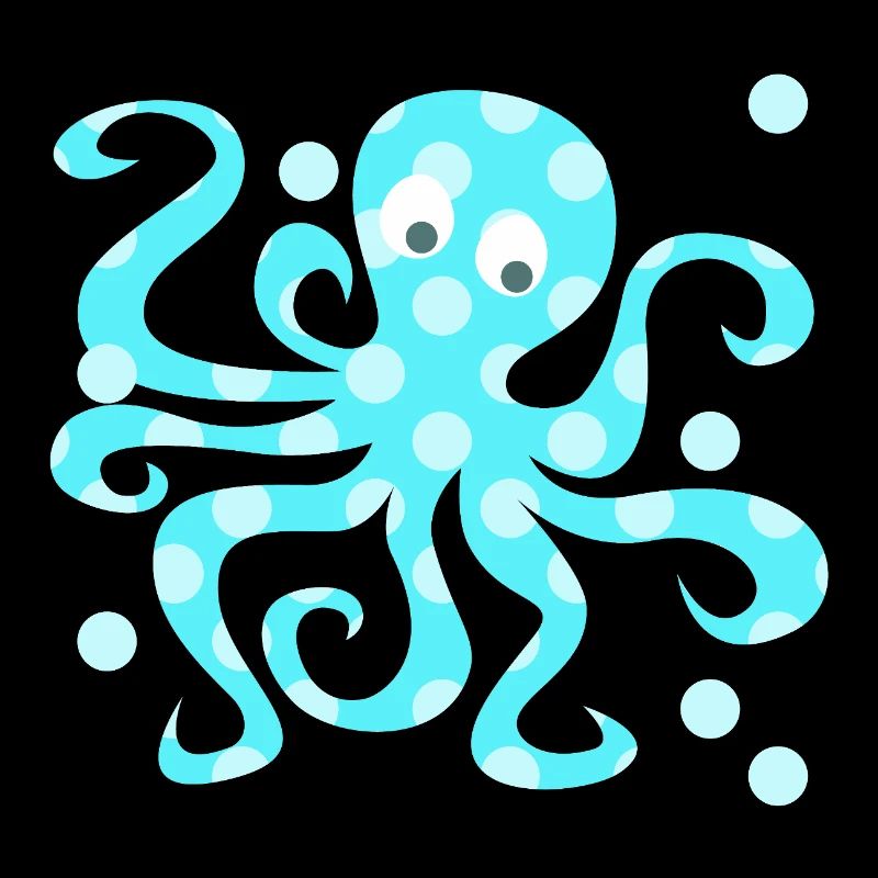 Octopus Squid Dots Dots Comic Sea Animal