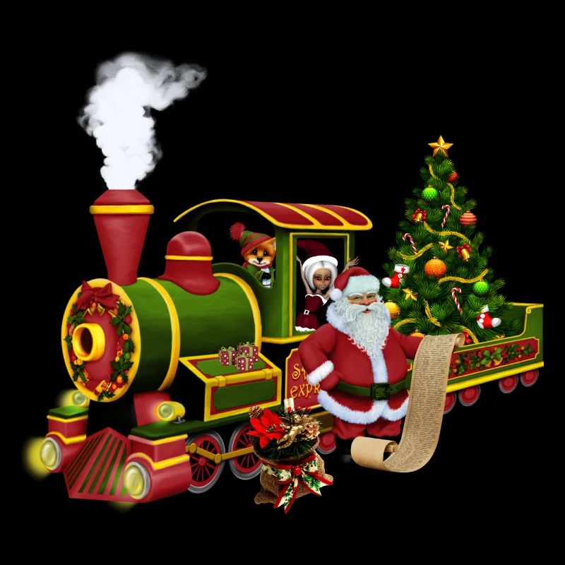Santa Claus with a train