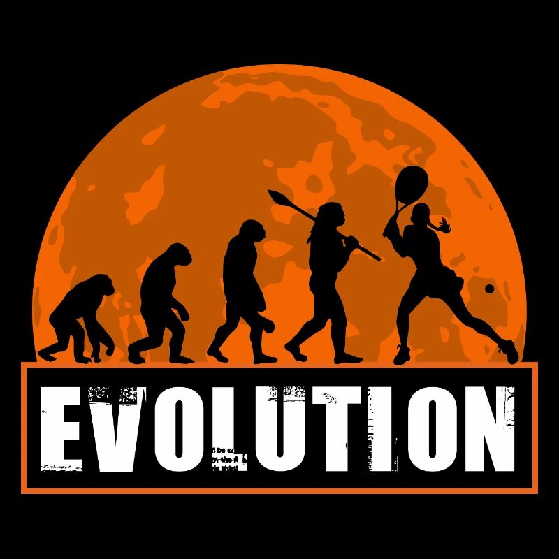 Tennis Evolution Joueuse Féminine Art rétro au coucher de soleil