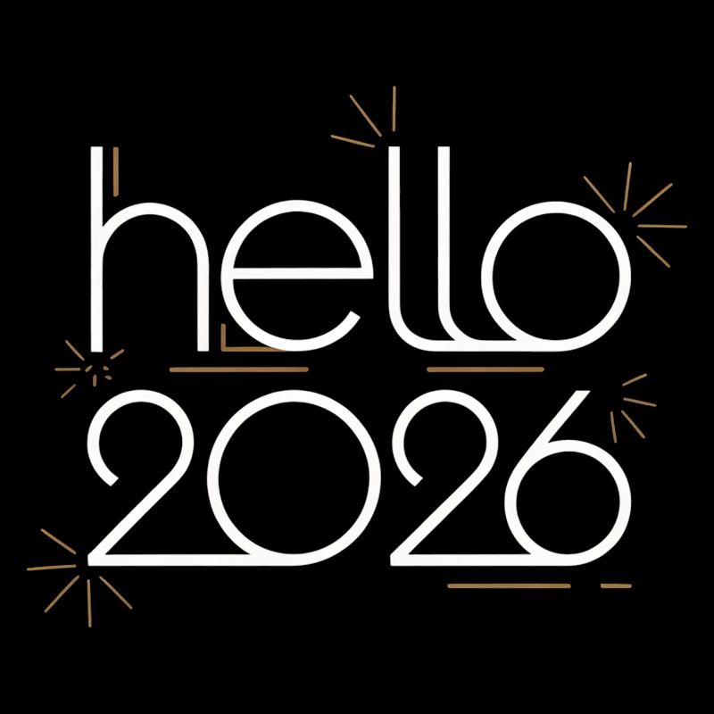 Hello 2026 Neon Fireworks