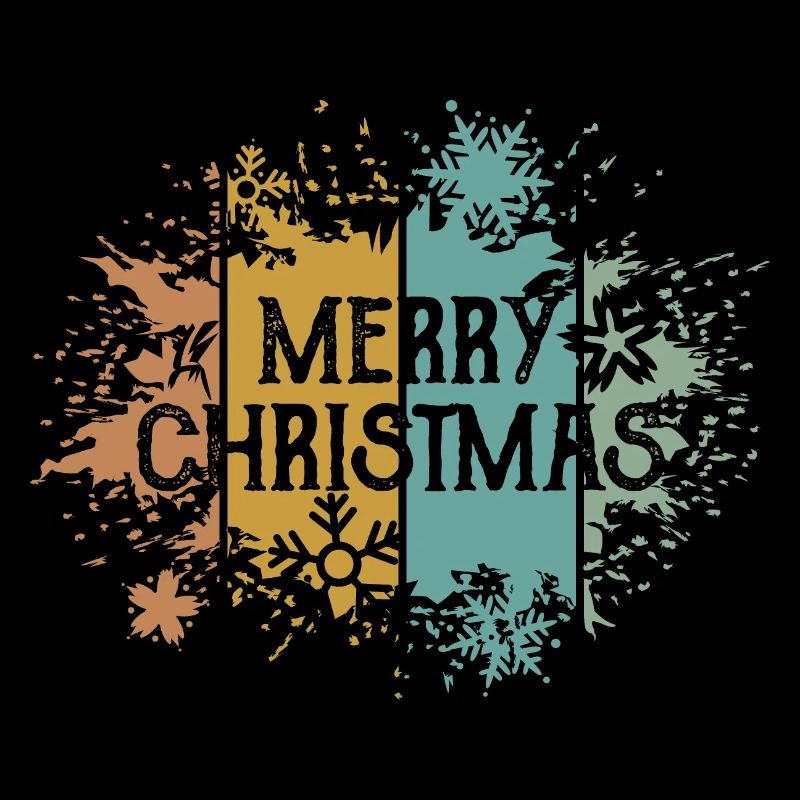 retro Merry Christmas Snowflake Crystal