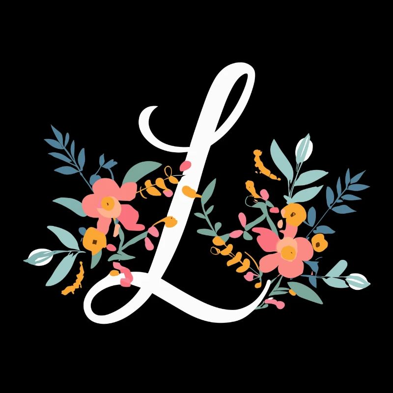 L Typography Floral