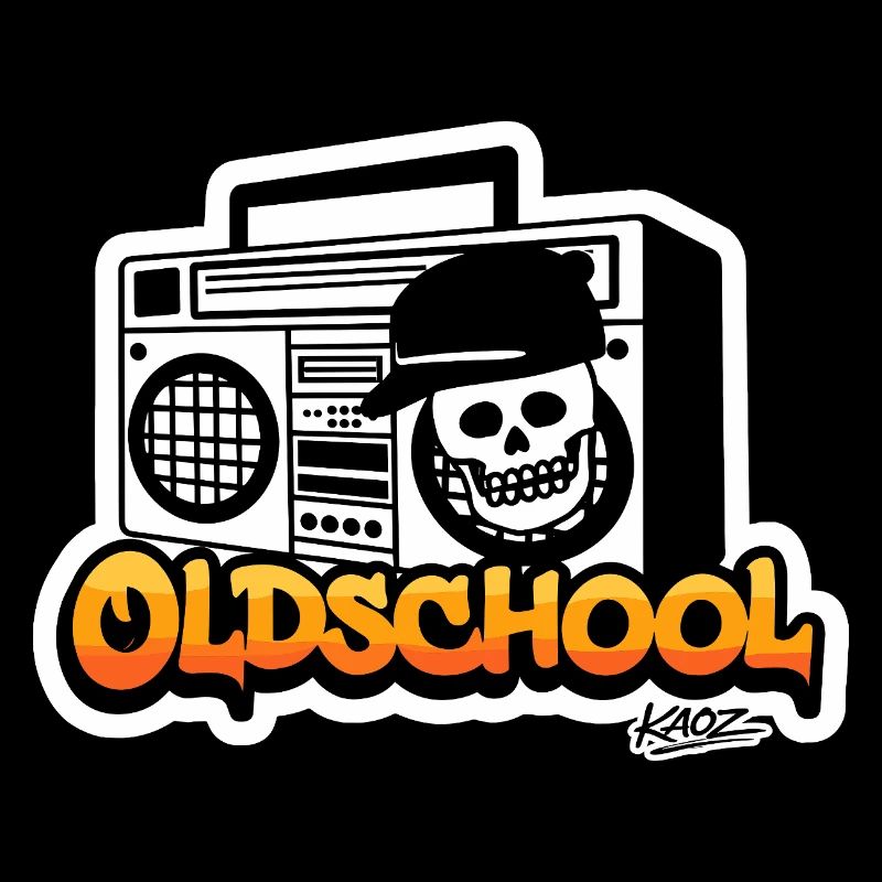 Graffiti de crâne à l’ancienne Boombox