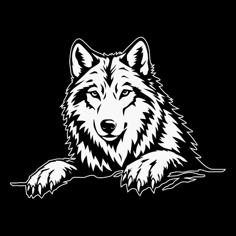 Wolf mit Pfoten