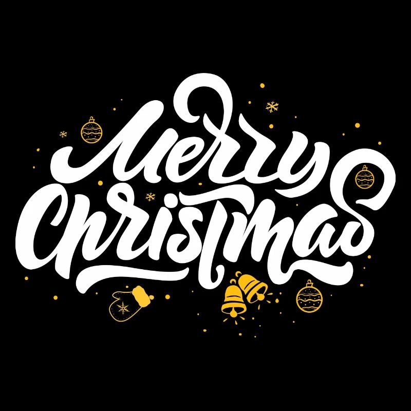 Merry Christmas Script & Ornaments