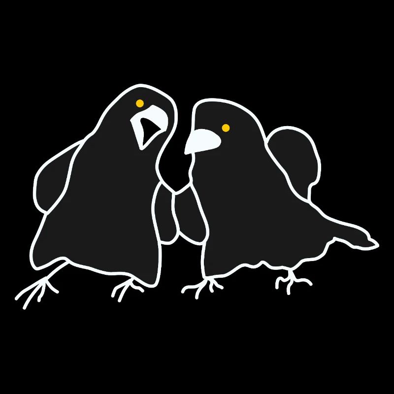 Duo de corbeaux minimaliste