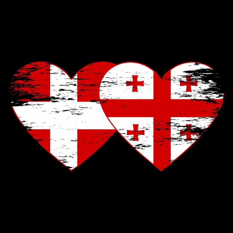 Danemark Géorgie drapeau coeur utilisé