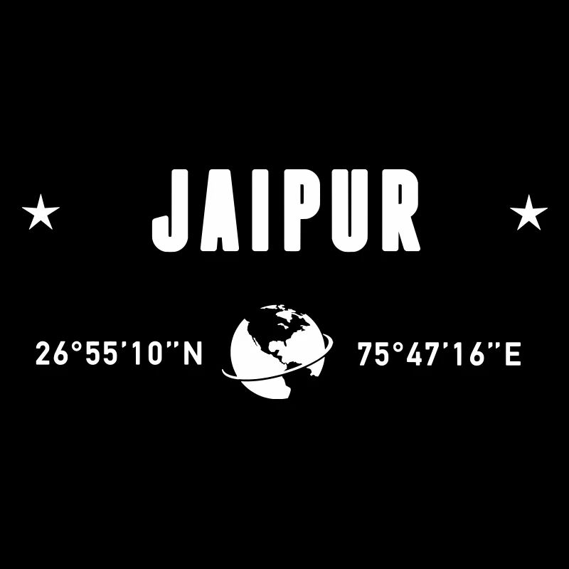 Jaipur India Coordinates Planet Earth White