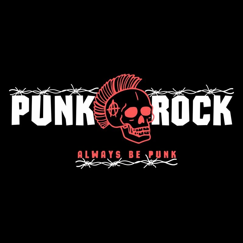 Punk Skull mit rotem Mohawk