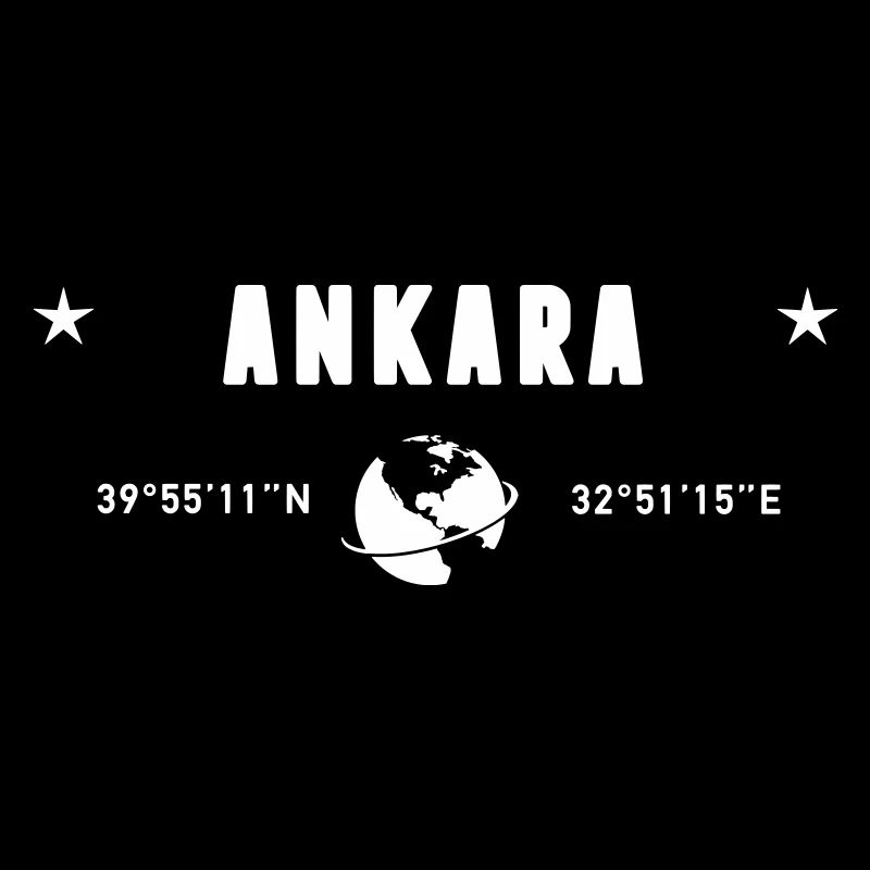 Ankara Turkey Coordinates Planet Earth White