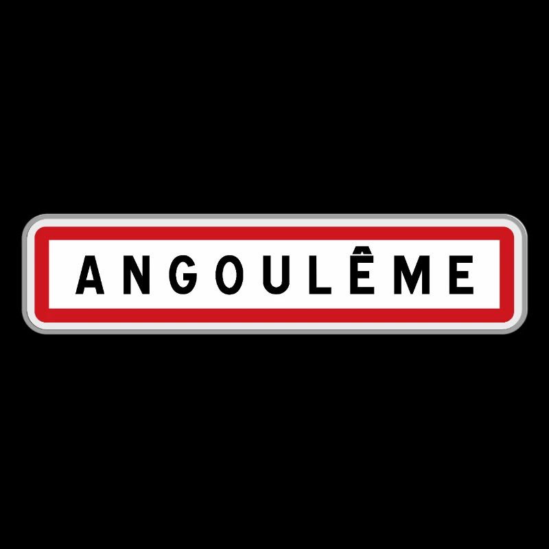 Panneau d'entrée de ville de Angoulême, Charente,