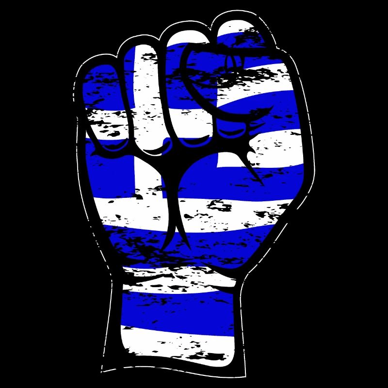Grèce Drapeau Poing Main Utilisé Symbole