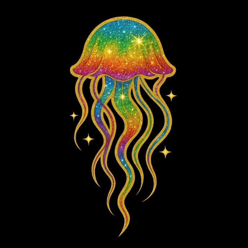 Rainbow Glitter Jellyfish