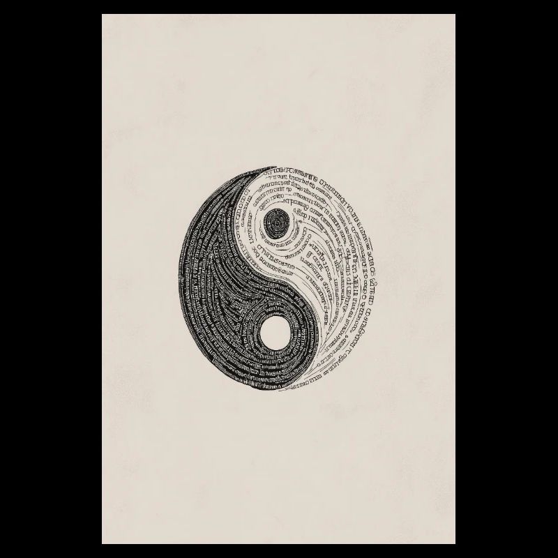 Typographie Yin Yang : Équilibre texturé