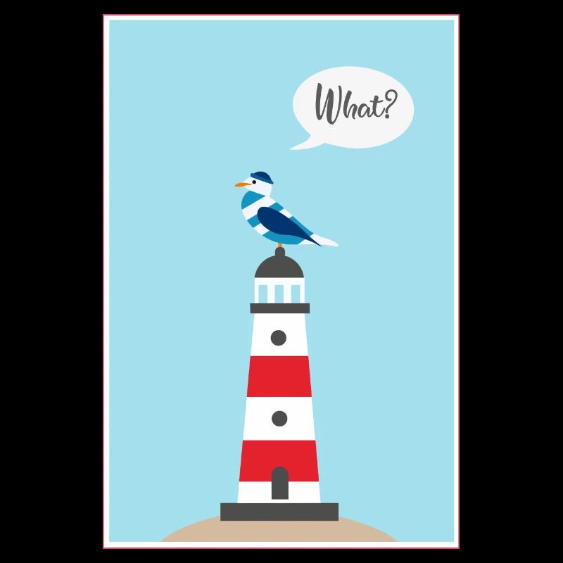 Lighthouse - Seagull - Comic - Gift