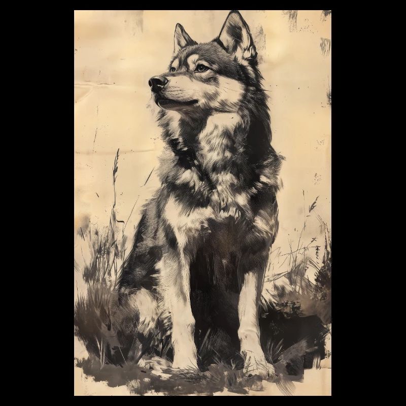 Illustration eines Wolfes