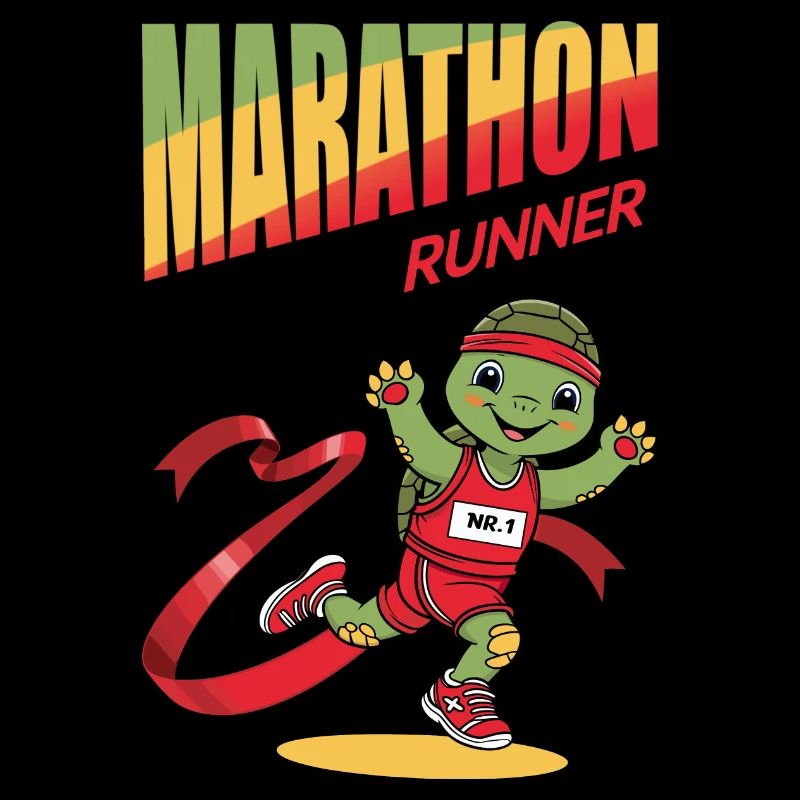 Schildkröte Marathonläufer