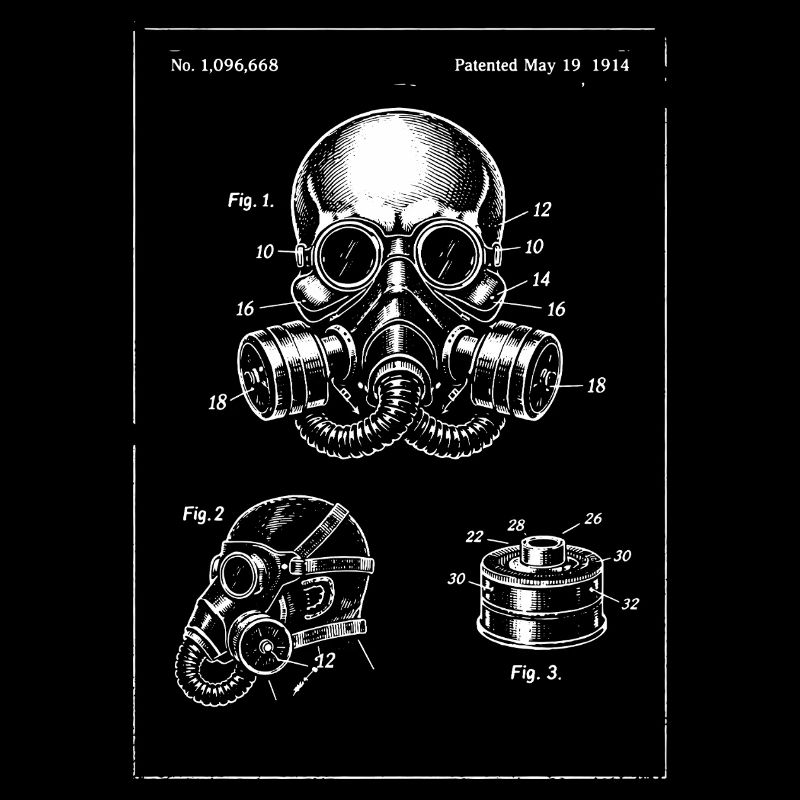 Illustration du plan du masque à gaz