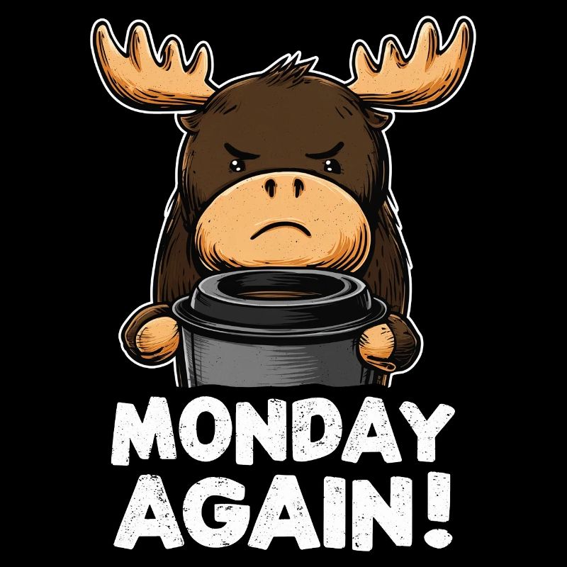 Funny Moose for Men Monday Humor Work