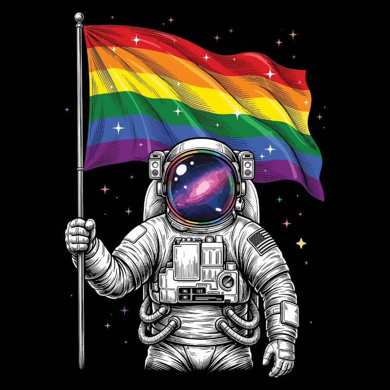 Pride Month LGBT - Astronaut with Rainbow Flag