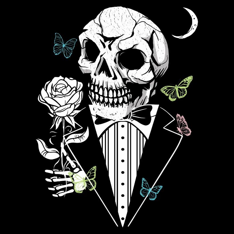 Gentelman Skull with Rose