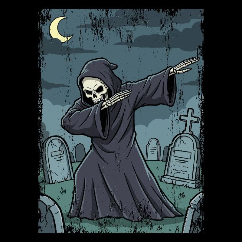 Faucheuse dans le cimetière nocturne