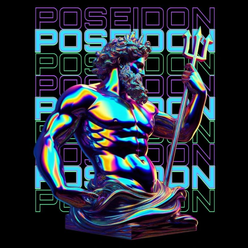 Neon Poseidon Trident