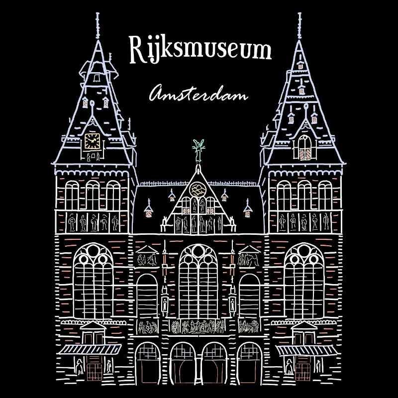 Amsterdam Rijksmuseum, Pays-Bas, dessin à la main