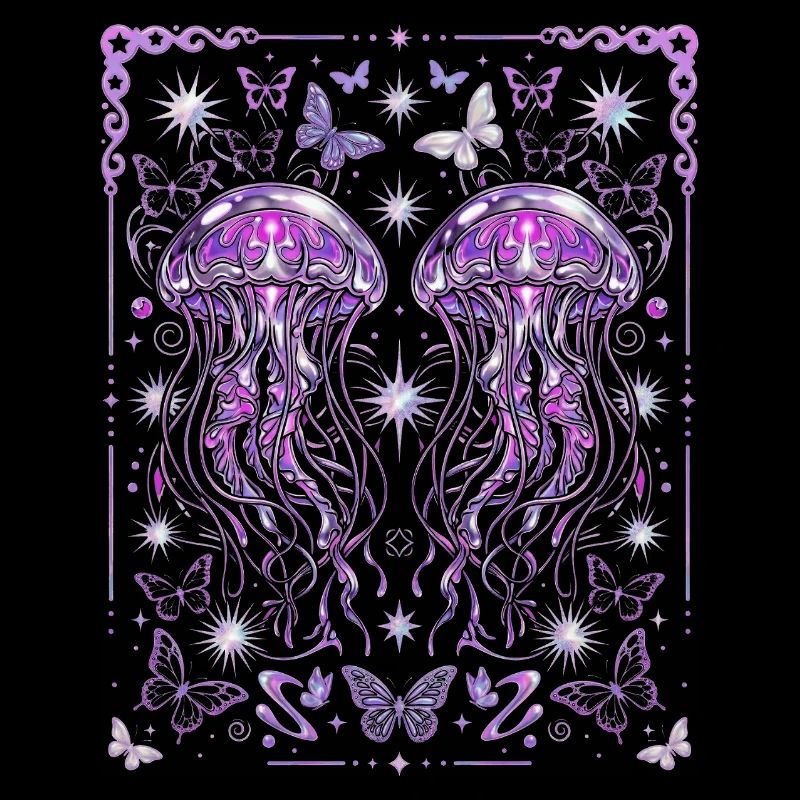 Graphique esthétique de méduse Y2K