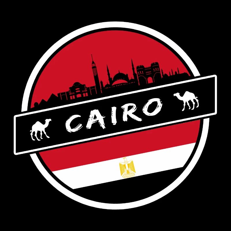 Conception du Caire en Egypte avec drapeau