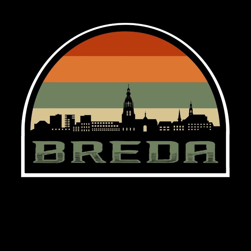 Breda Pays-Bas Skyline Silhouette Drapeau néerlandais