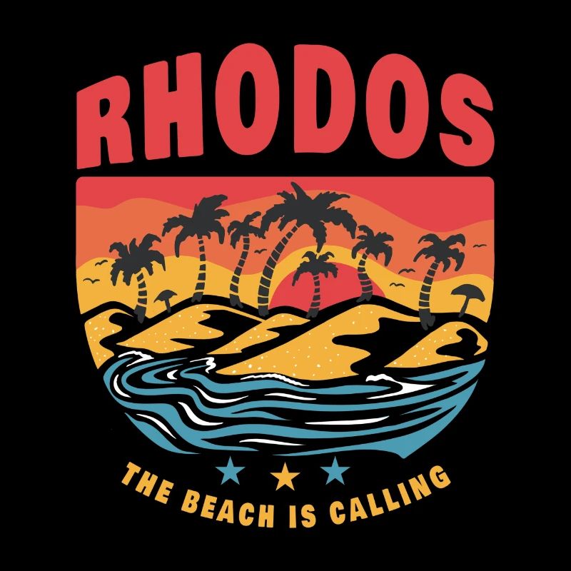 Conception de plage Rhodes Grèce