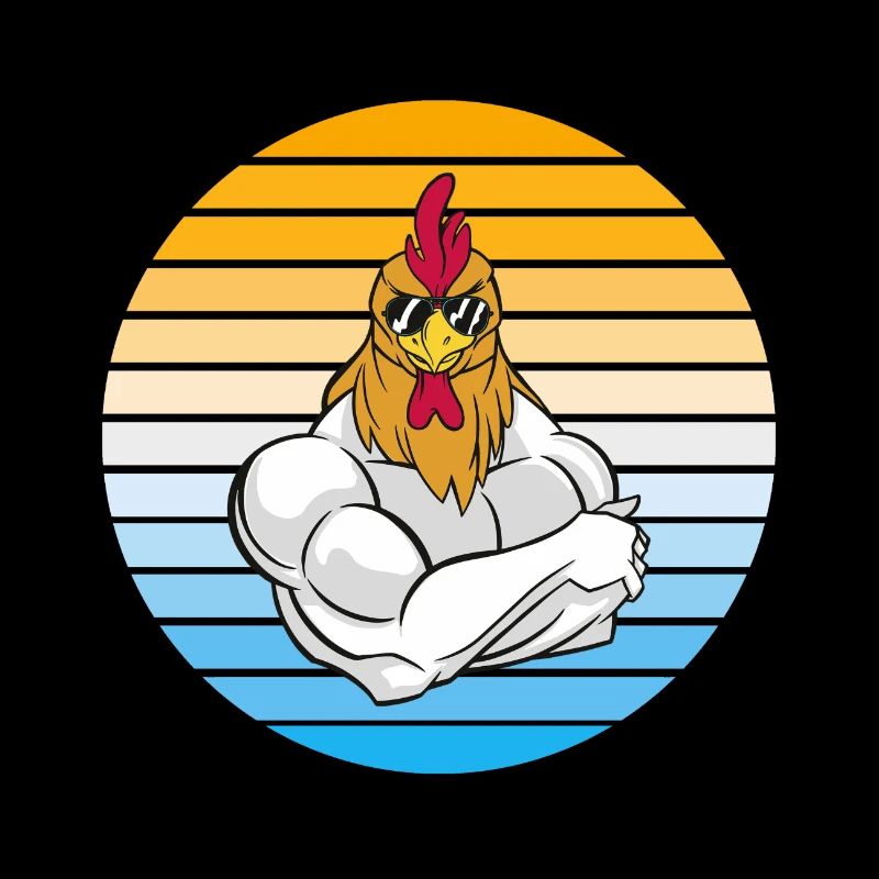 Huhn mit cooler Sonnenbrille